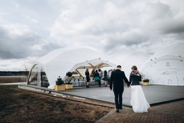 Wooden tents and awnings