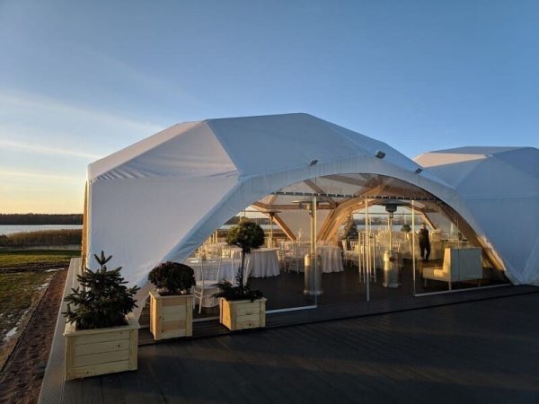 Wooden tents and awnings